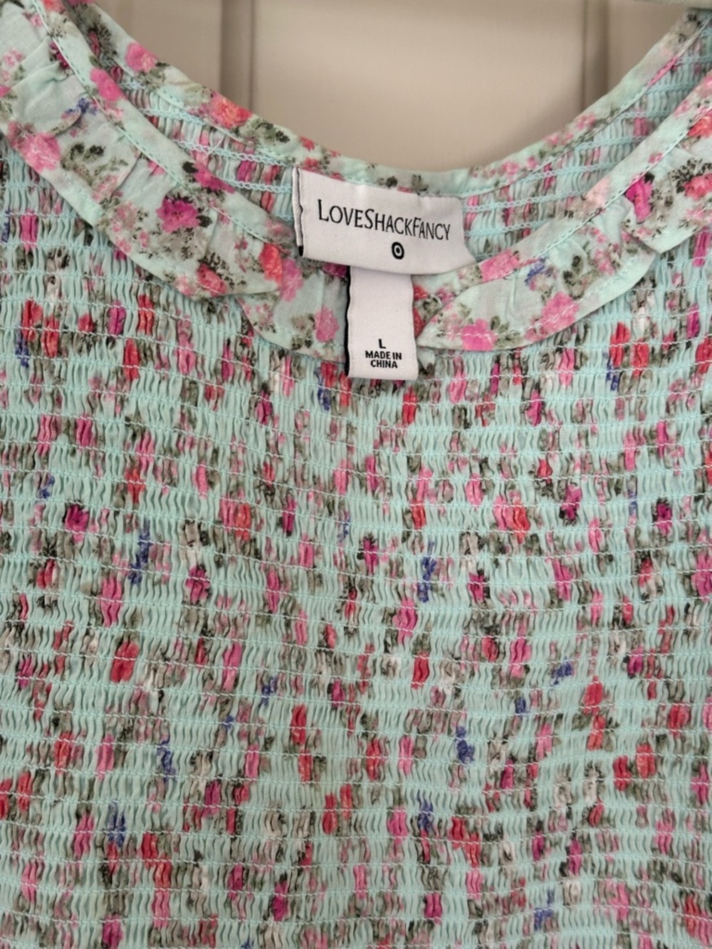 LoveShackFancy x Target Mint Floral Smocked Midi Dress - Picture 5 of 5
